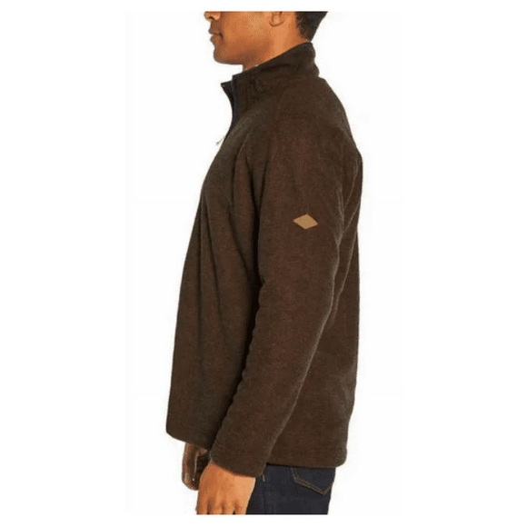 NWT Men's Fleece Lined Quarter 1/4 Zip Pullover Brown Size XL - Picture 3 of 3